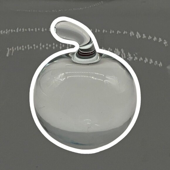 Baccarat for CARTIER Crystal Apple w/Stem PAPERWEIGHT Vtg Crystal Collectible - Picture 3 of 16